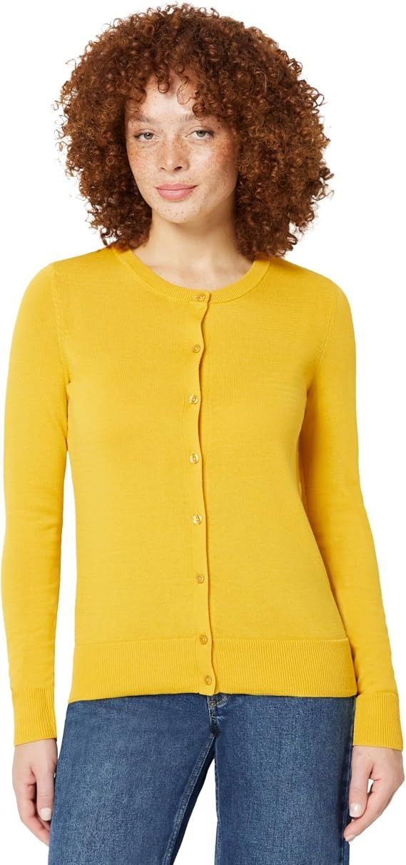 Yellow Button-Up Cardigan Sweater image 2